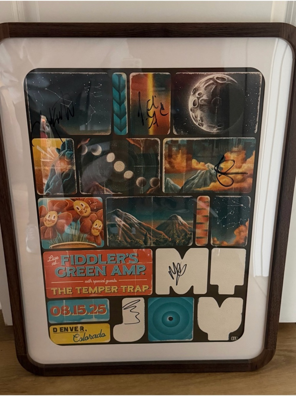 Mt. Joy signed poster from Fiddler's Green, Denver 2025